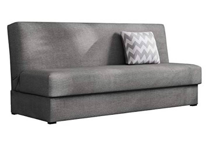 Mirjan24 Schlafsofa Adela Mini mit Bettkasten, 3 Sitzer Sofa, Farbauswahl, Bettsofa, Couch mit Schlaffunktion, Polstersofa, Schlafsofa, Couchgarnitur (Enjoy 23 + Zickzack Grau)