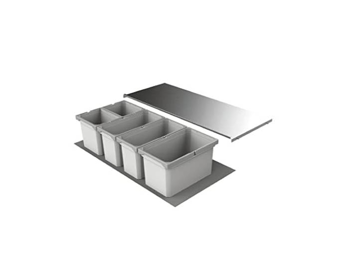 Naber Cox® Box 1T 1000-5. Abfallsammler, hellgrau.