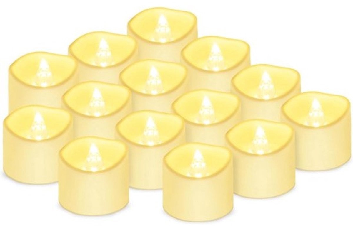 oCreon 14x LED Theelichtjes - Warm Wit - Flameless Elektrische Votiv Kaarsen