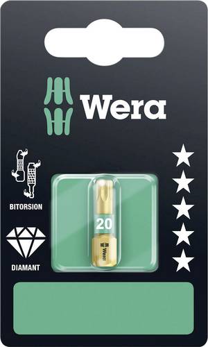 Wera 867/1 BDC SB SiS 05134376001 Torx-Bit T 20 Werkzeugstahl legiert, diamantbeschichtet D 6.3
