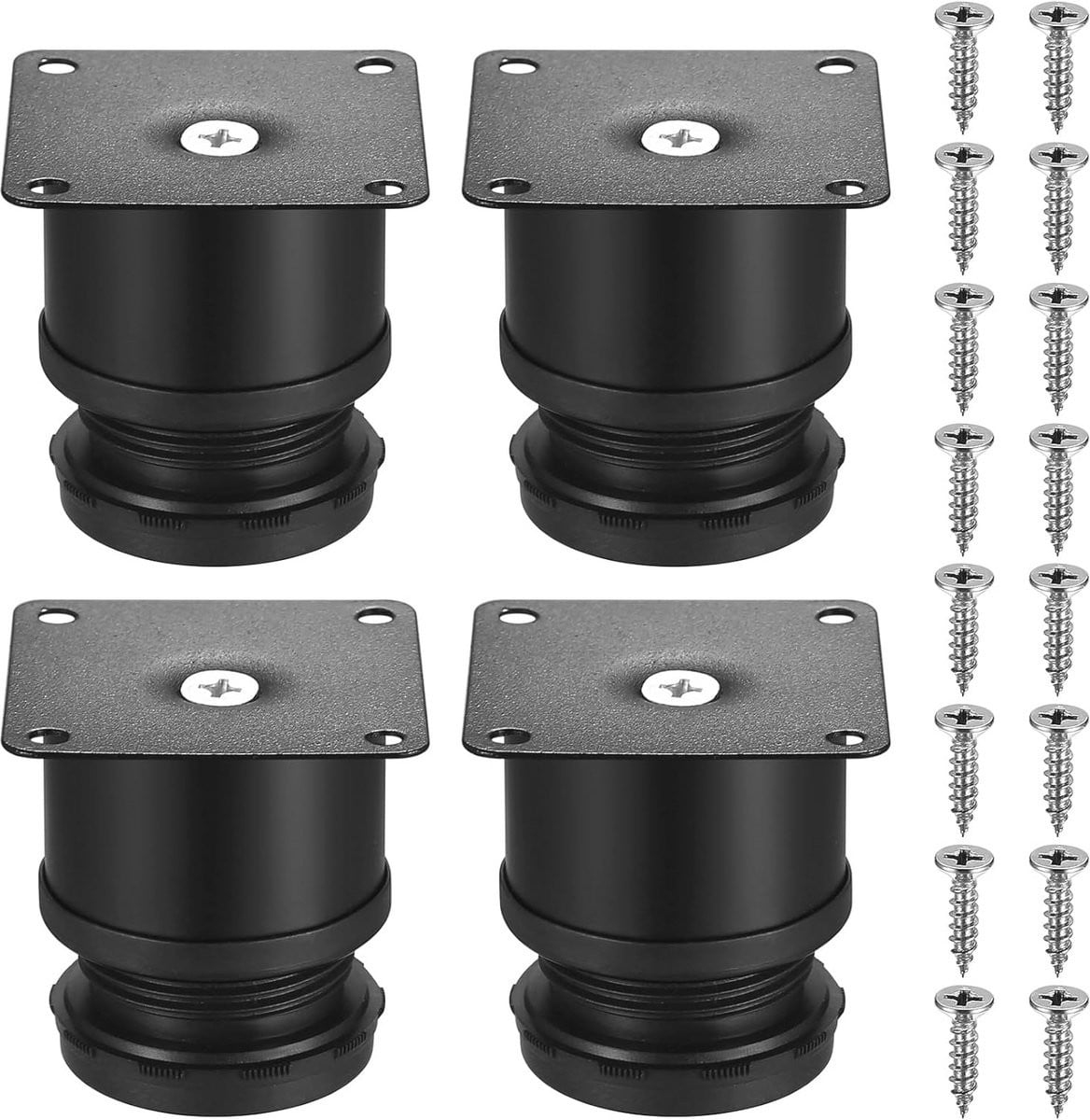 Verstelbare Meubelpoten - 4 stuks - Zwart