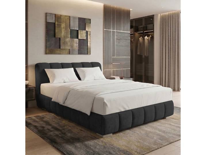 Boxspringbett mit Bettkasten 120 x 200cm Chenille Vinca Schwarz