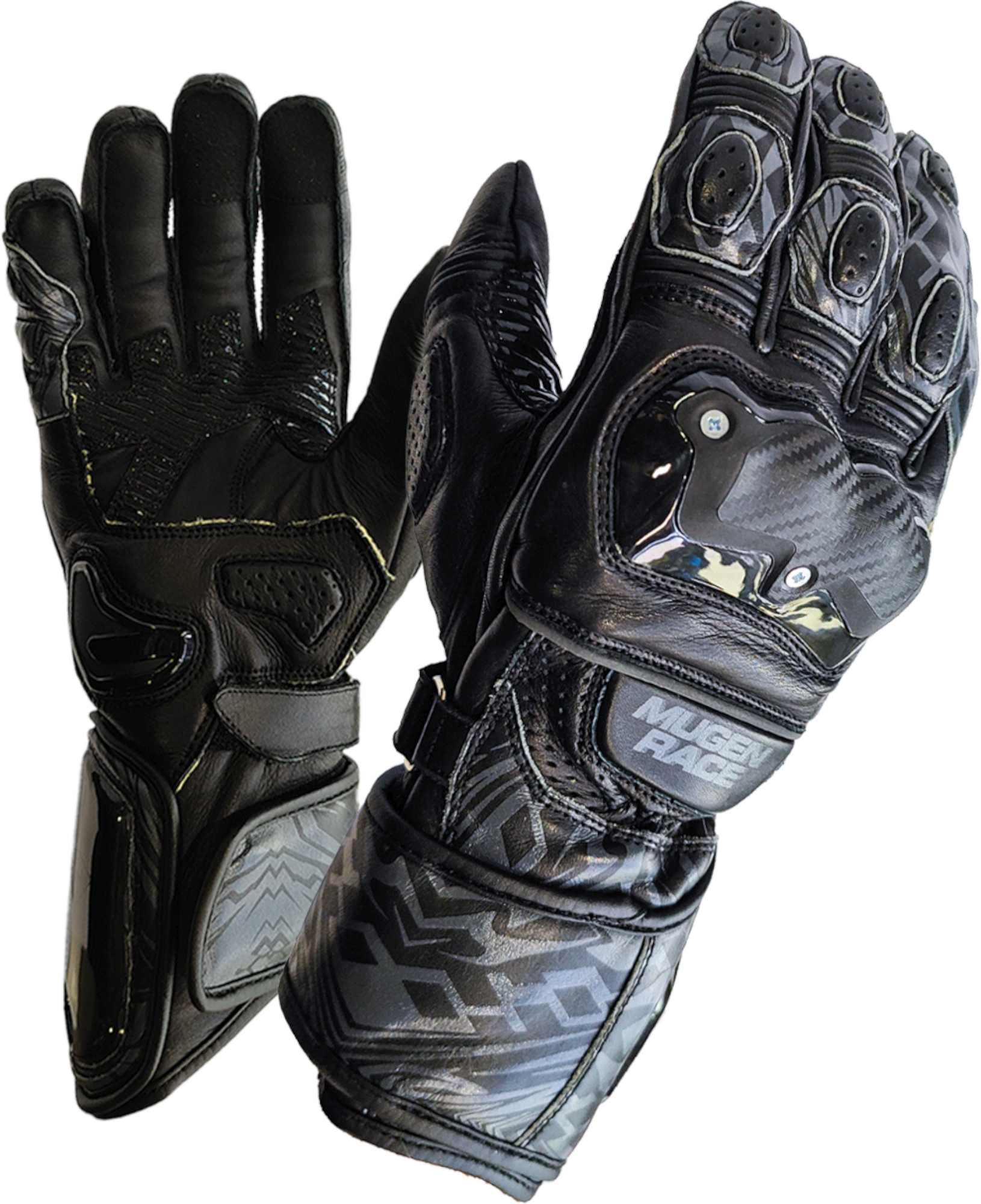 MUGENRACE Moone Sport Motorrad Handschuhe G-MNR-2483-BLWH-XL