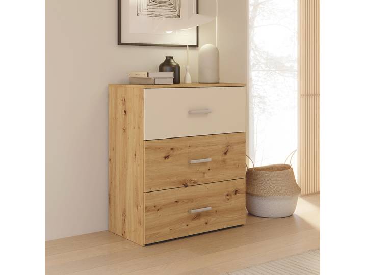 Kommode 75 x 90 x 41cm Braun/Beige