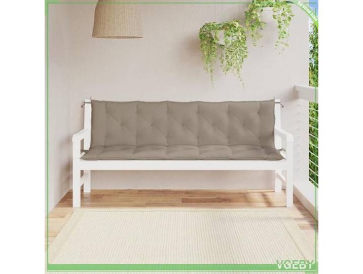 Coussins de banc jardin - FAFEISY - Uni - Taupe - 180x50x7 cm - Tissu Oxford déperlant