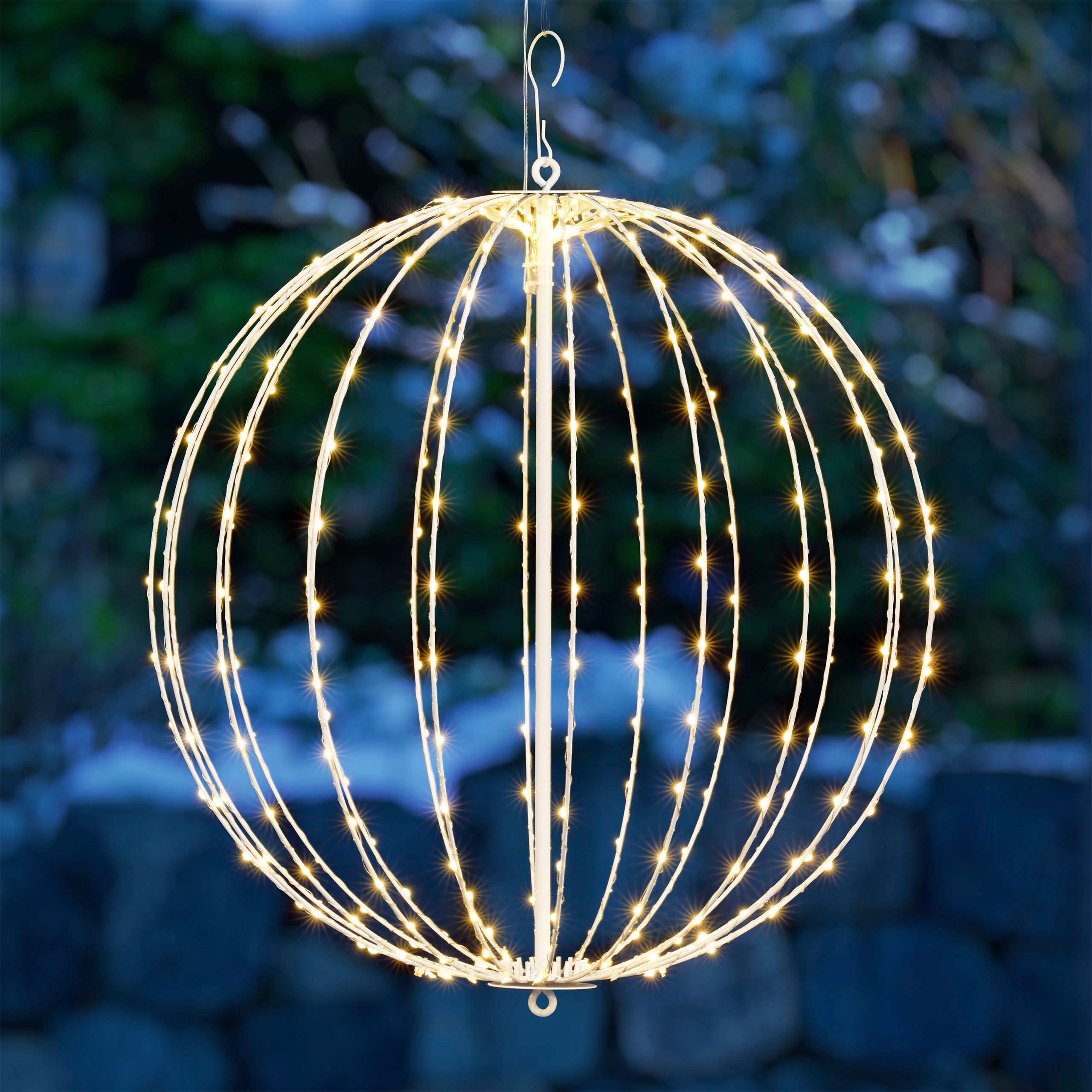 LED Kugelleuchte OTTO HOME "LED-Leuchtkugel THALLIA", gold (weiß), Ø:50cm, Leuchten, LED Kugelleuchte, 6/18-h Timer, IP44, 5 m Zuleitung