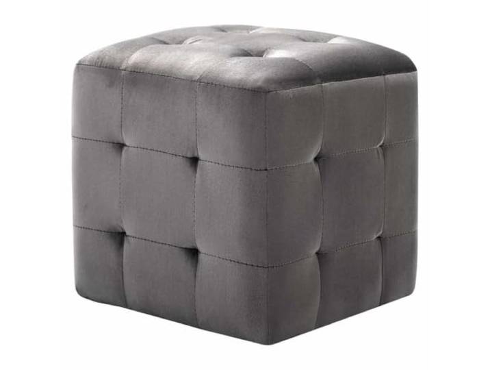 smnyxs 2 Hocker, Grau, 30 x 30 cm, Velours Fußstütze, Holzrahmen, Polsterung, schmutzabweisend, Wohnzimmerdekoration