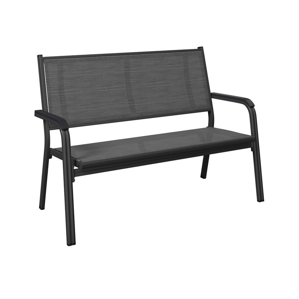 Kettler 2-Sitzer-Bank , Anthrazit, Grau , Metall, Textil , 137.5x97x67 cm , Gartenmöbel, Gartenbank