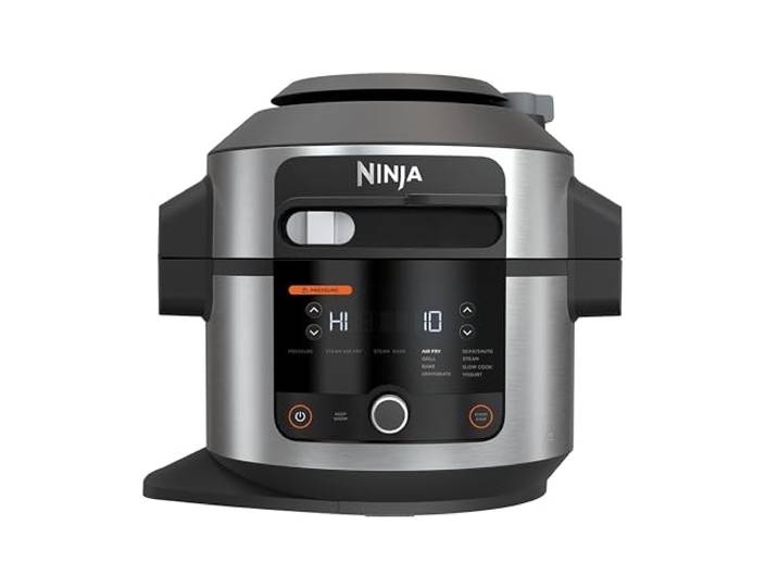 Ninja Foodi Multikocher mit SmartLid, 6 L, 11-in-1, Edelstahl Schnellkochtopf, Heißluftfritteuse, Slow Cooker, Grillen, Backen - OL550EU