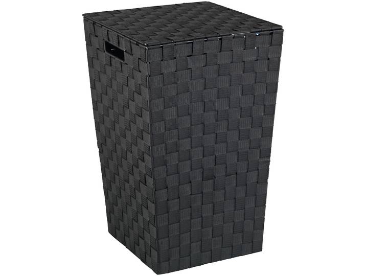 Wäschesortierer WENKO Adria Square , schwarz, B:33cm H:53cm T:33cm, Polypropylen, Wäschesammler, Wäschesortierer