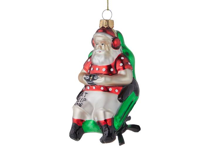 Baumanhänger Zocker Santa 8 x 10 x 5cm Rot/Rot