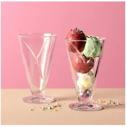 Leonardo Schale Cono 4 Stück, Transparent, Schüssel + Schale, Transparent