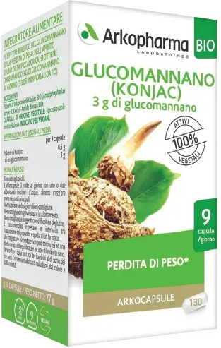 ARKOFARM Srl Arkopharma Glucomannano Bio 130 Capsule - Integratore Alimentare con Glucomannano