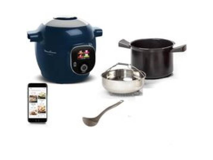 Moulinex Cookeo Multicuiseur 150 recettes Rapide 6 L 6 personnes Bleu Louche incluse YY5137FB