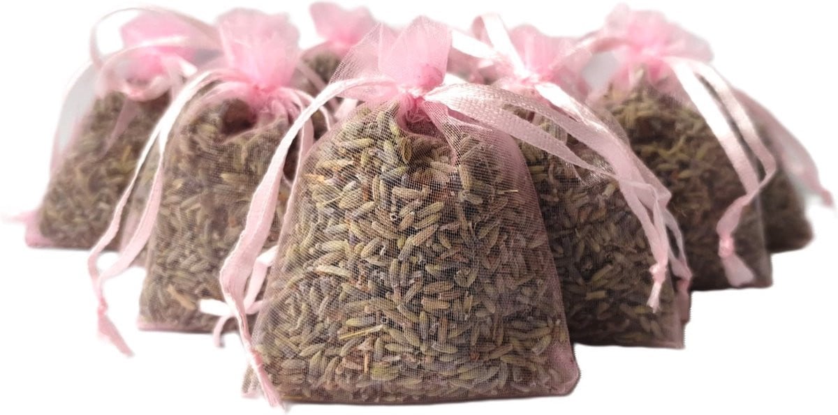 Bonheur de Provence Biologische Lavendel Geurzakjes - 10 stuks - 6 gram per zakje - Roze