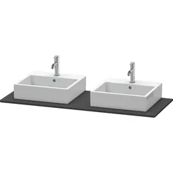 Duravit XSquare Konsole, 2 Ausschnitte, 1400x16x550mm, XS063GB8080, Farbe: Graphit Supermatt Dekor