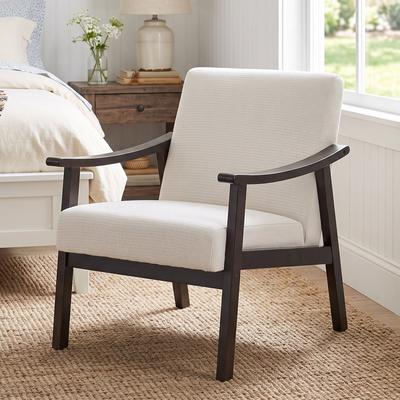Kodotan sofa Medieval-inspired modern armchair with high back (Ancient White) upholstered chair, solid wood legs, leisure reading