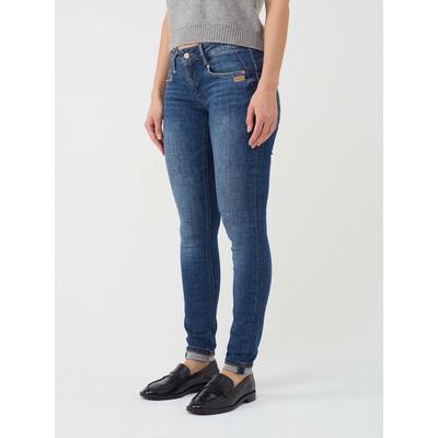 Skinny-fit-Jeans GANG "94NELE", Damen, Gr. 29, Normalgrößen, blau (basic cross hatch), 93% Baumwolle, 5% Polyester, 2% Elasthan, unifarben, skinny fit lang, Jeans, im 5-Pocket-Style