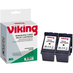 Viking 339 Kompatibel HP Tintenpatrone C8767E Schwarz Duopack 2 Stück