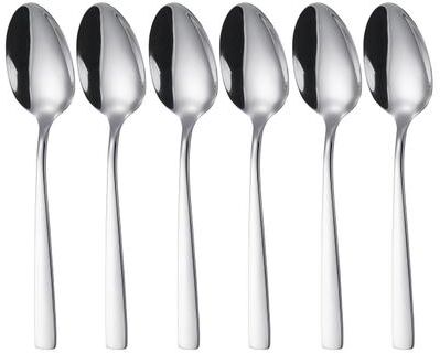 Elama 6 Piece Mirror Polished Stainless Steel Dinner Spoon Set