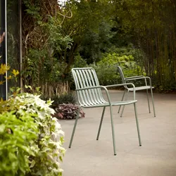 Gartensessel aus grünem Metall Gaby