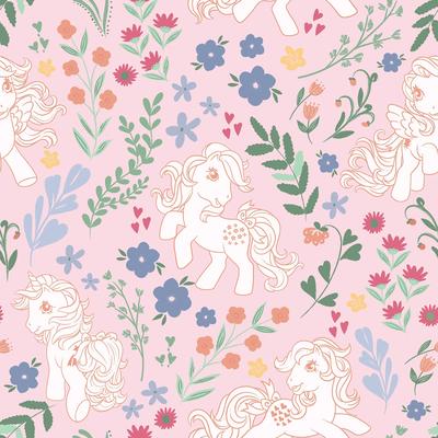 RoomMates My Little Pony Retro Floral Pink Peel and Stick Wallpaper