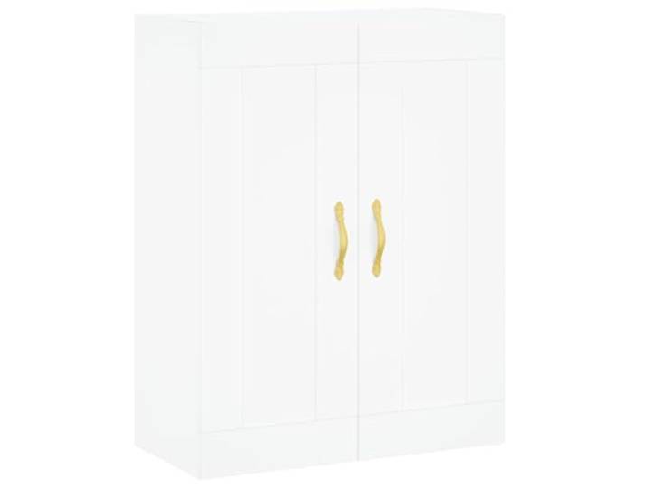 GFMGUEMV Wandschrank Weiß 69,5x34x90 cm Holzwerkstoff mit 3 Türen Wandmontage, 3 Fächer, Eisengriffe, feuchtigkeitsbeständig, vielseitig nutzbar
