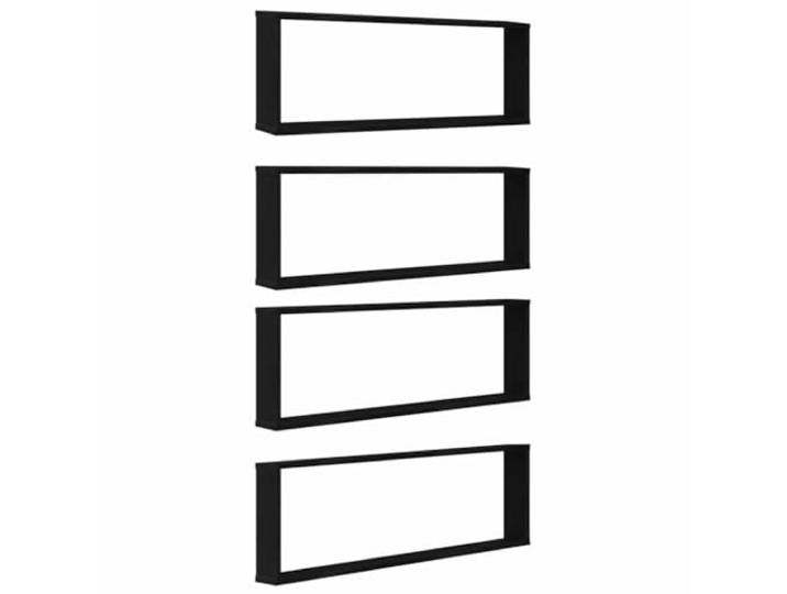 QINXIXINAIXI Würfelregale 4 STK. Schwarz Eichen-Optik 100x15x30 cm Holzwerkstoff, glatte Oberfläche, Wandmontage, Stauraum, Wohnzimmer, Schlafzimmer, pflegeleicht, feucht abwischbar