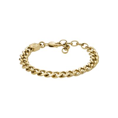 Edelstahlarmband FOSSIL "Schmuck Geschenk Edelstahl JEWELRY BOLD CHAINS", gold (gelbgoldfarben), Armbänder, Damen, Edelstahl, Edelstahlarmband