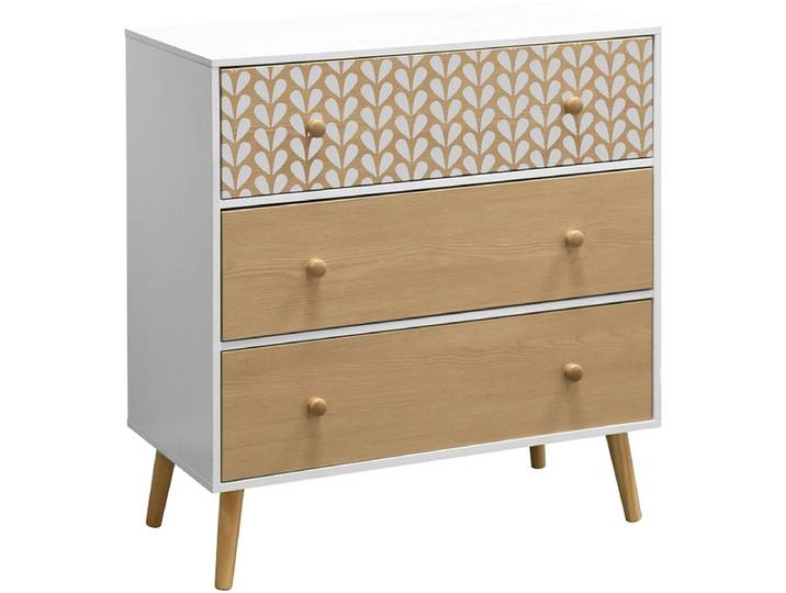 Kommode MIMOSA 3 Schubladen 39.5x78x80cm eiche matt