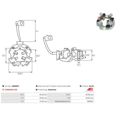 AS-PL Halter, Kohlebürsten SBH6001