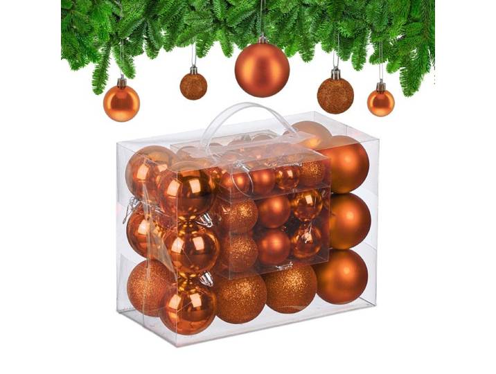 Relaxdays Weihnachtskugeln im 50er Set