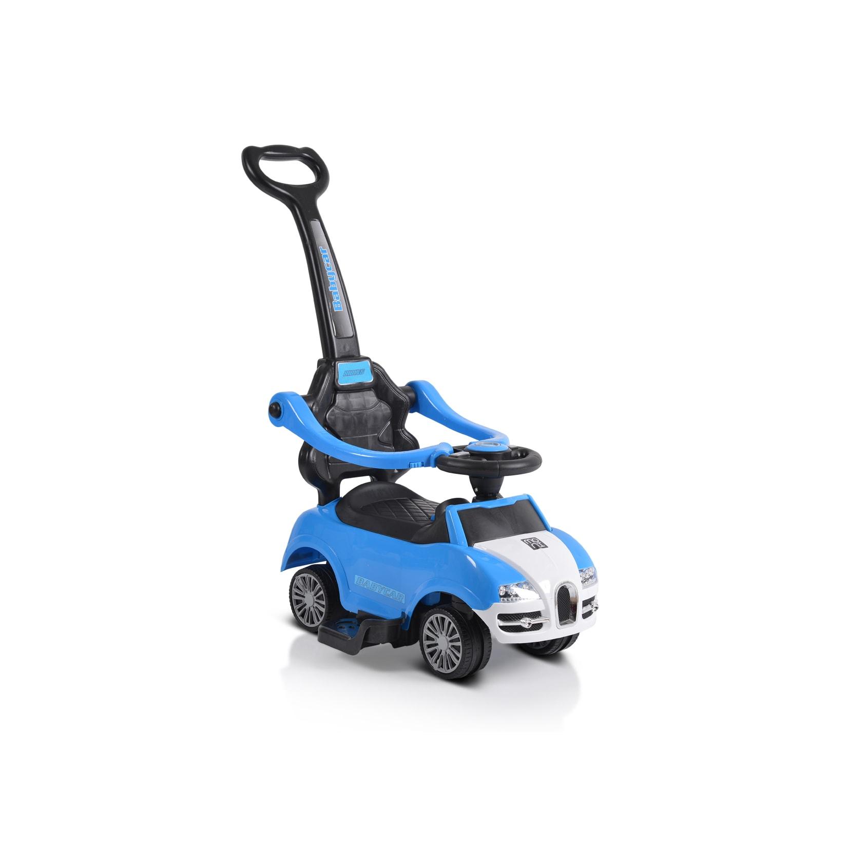 Moni Rutschauto 2 in 1 Rider 308, Rutscher mit Griff, Lehne, Bügel, Fußstütze blau