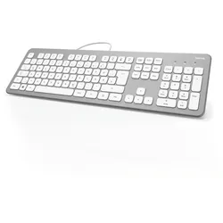 Hama KC-700 Tastatur USB QWERTZ Silber Office Slim