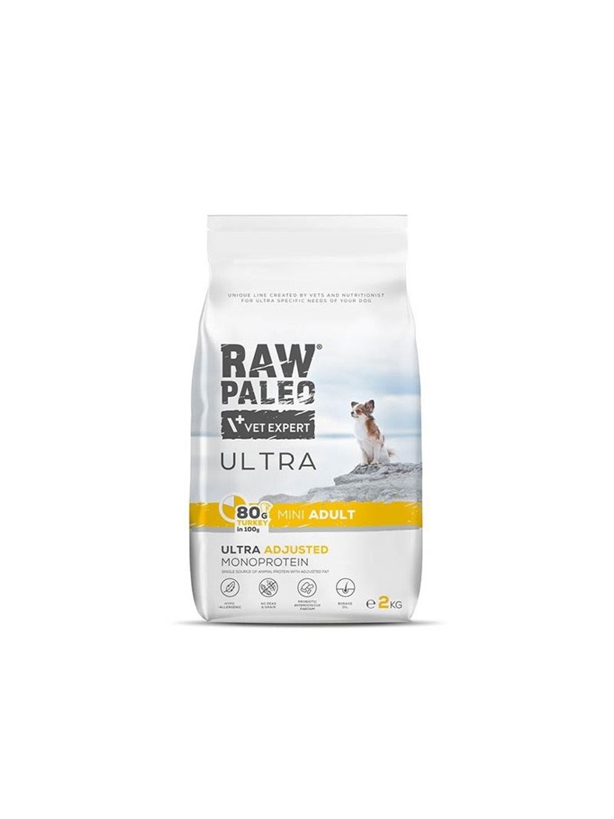 VetExpert Raw Paleo Ultra Mini Adult Turkey - Trockenfutter für Hunde - 2 kg