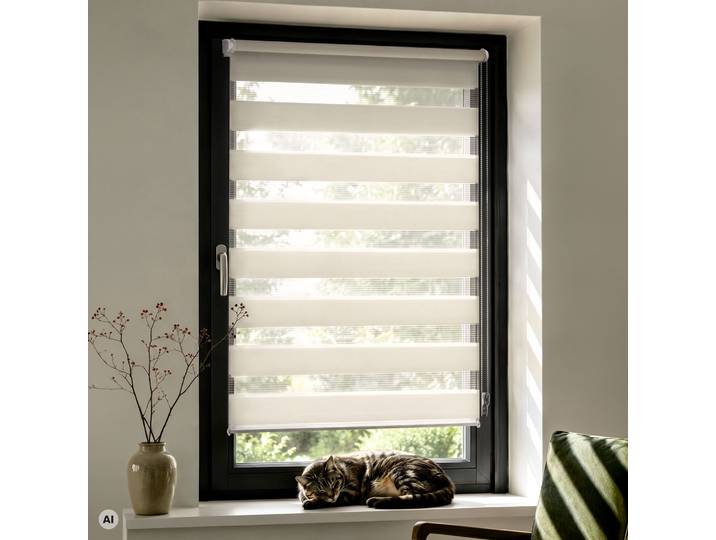 Doppelrollo / Duo Rollo Zevra 50x160 cm, creme VICTORIA M
