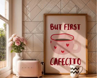 Inspire Picks But First Cafecito Minimalist Spanish Quote Canvas Modern Coffee Bar Wall Decor 7 30x45cm Unframed