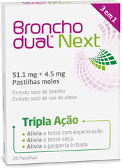Bronchodual Next Pastilhas Tosse e Garganta 20 pastilhas