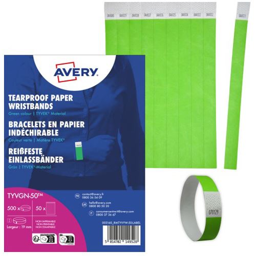 AVERY Zweckform Eintrittsbänder grün, 500 St.