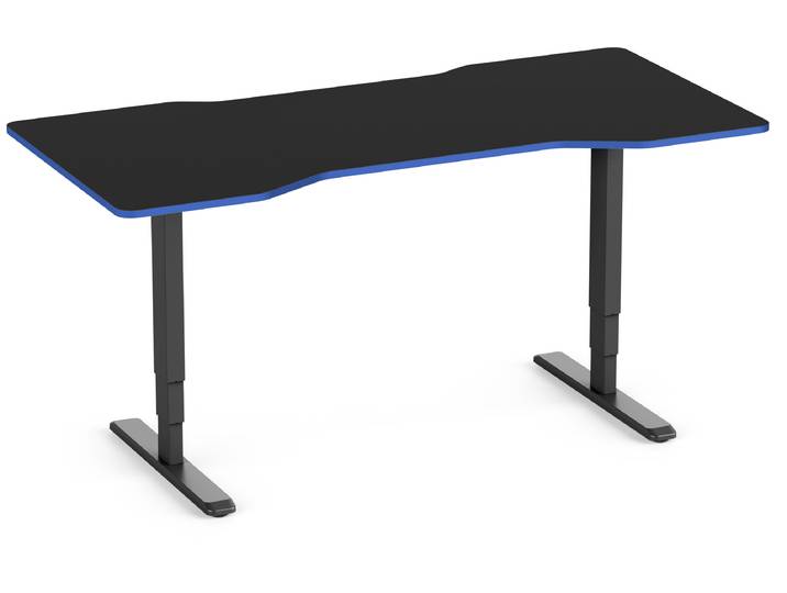 Primus Gamingschreibtisch Cockpit, Schwarz Klassik Royal Blue 160x80