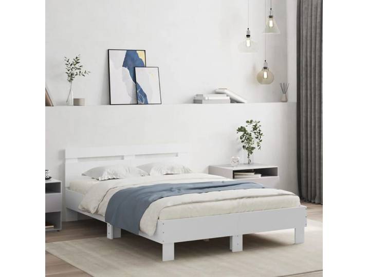 Clarence* Cadre de lit 2 Personnes - LED - SOLOMON - blanc 120x200 cm &Europ8279780