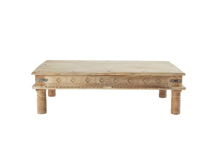 Couchtisch im indischen Stil aus massivem Mangoholz, 140 cm