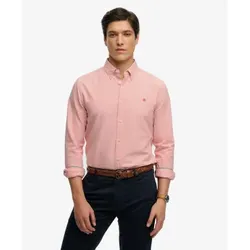 Superdry für Herren. M4011100A Schickes rosa Oxford-Hemd (M), Lässig, Baumwolle, Klassisch, Langarm