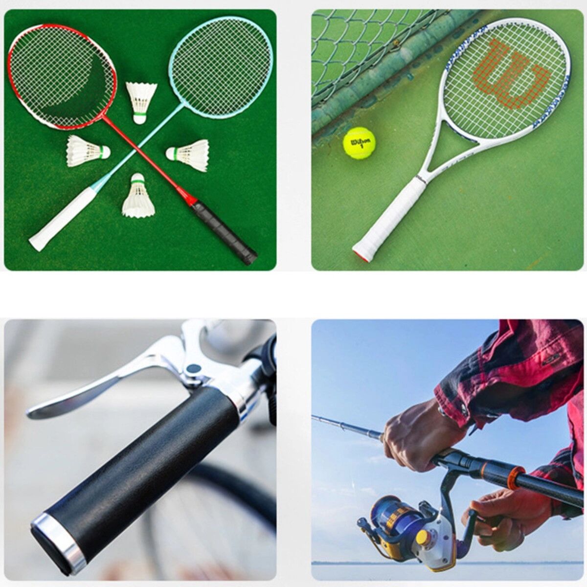 INF Badminton Overgrip Griffband 5er-Pack – PU schweißabsorbierend, rutschfest, mattes Finish, universell für Schläger und Grau