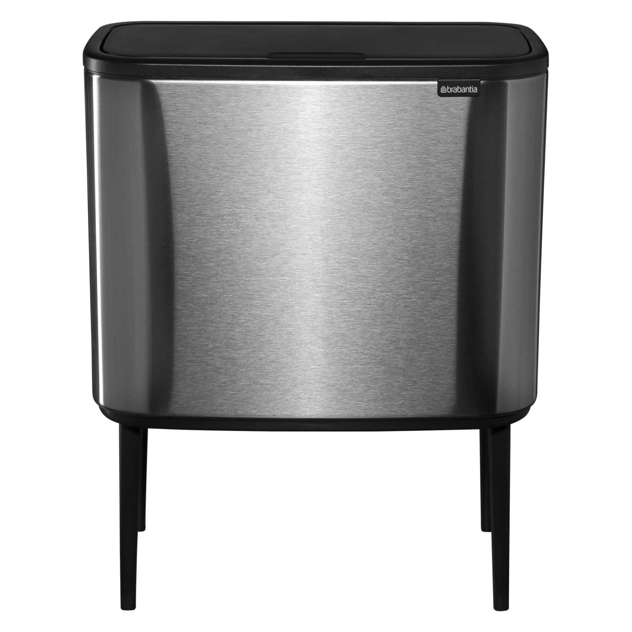 Brabantia Mülleimer zur Trennung mit Knopf, silber (31 62 27) (34 l) (31 62 27)