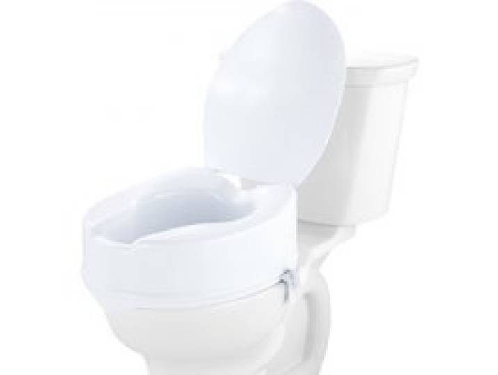 VEVOR Toilettensitzerhöhung Toilettenerhöhung 136 kg belastbar mit Toilettensitz & Doppelknopf, für Senioren Behinderte Patienten Schwangere Mediziner Weiß Universal Toilettensitzerhöhung