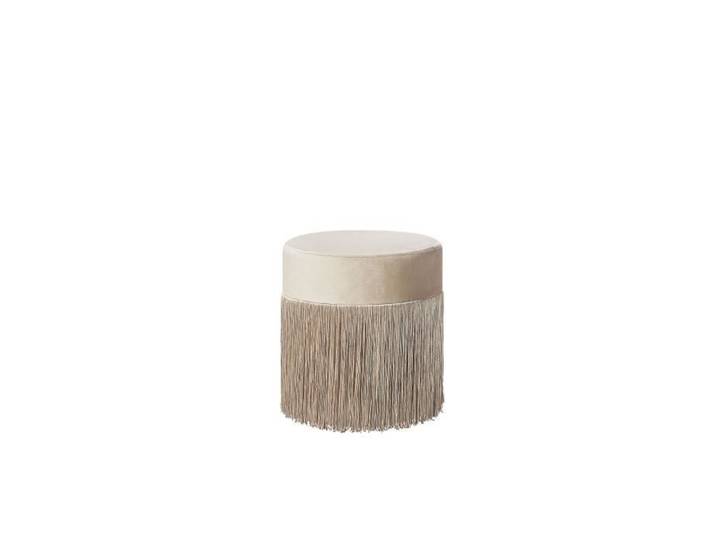 Beliani - Pouf en velours beige VIRGINIA