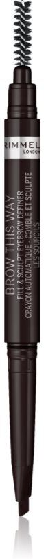 Rimmel Brow This Way eyebrow pencil with 2-in-1 brush shade 004 Soft Black 0,25 g