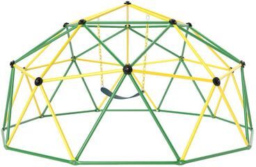Costway 10 Feet Dome Climber with Swing and 800 Lbs Load Capacity-Green