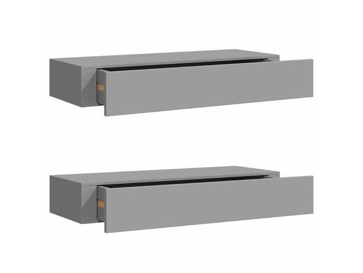 Lot de 2 étagères - - MDF - gris - 60 x 23 5 x 10 cm - 2 étagères 778aaz31p